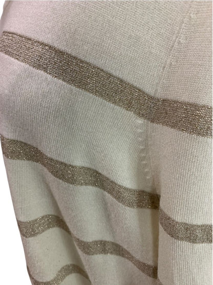 Size 4X Torrid Cream Metallic Stripe Womens Long Sleeve Sweater