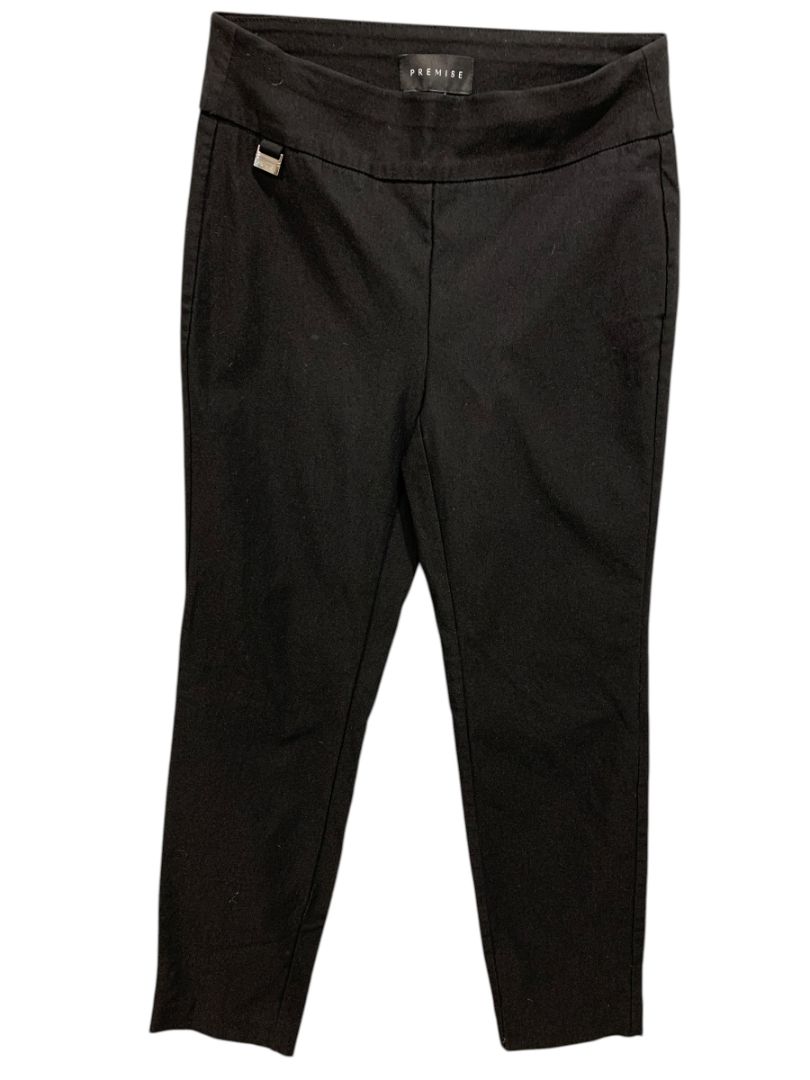Size XS Premise Womens Pull On Black Dress Pants Tapered 27" Inseam