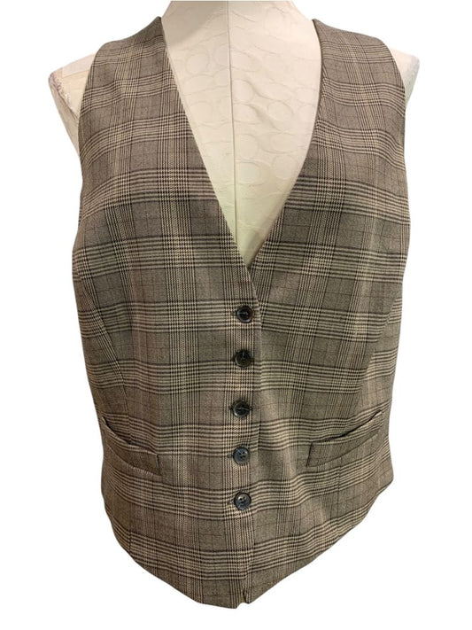 Size 18 New York & Co Womens Brown Paid Vest Suit Style