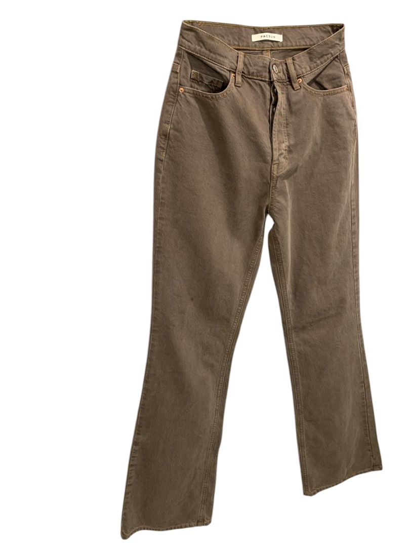 Size 25 PacSun Womens Brown Jeans Buttonfly Hi Rise Bootcut Denim