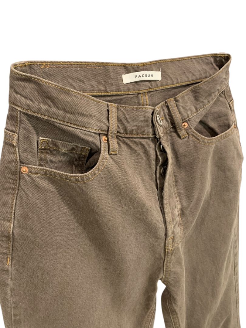 Size 25 PacSun Womens Brown Jeans Buttonfly Hi Rise Bootcut Denim