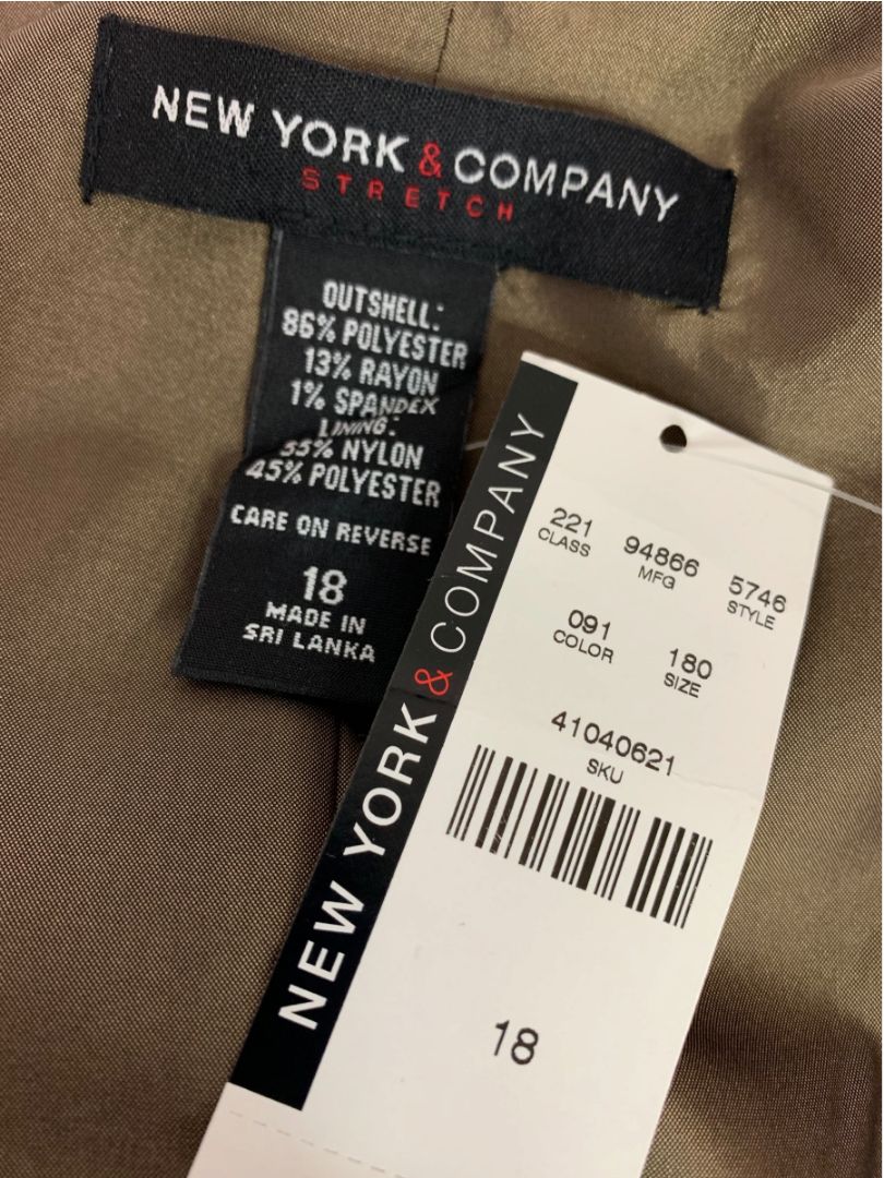Size 18 New York & Co Womens Brown Paid Vest Suit Style