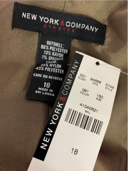 Size 18 New York & Co Womens Brown Paid Vest Suit Style