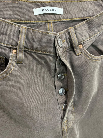 Size 25 PacSun Womens Brown Jeans Buttonfly Hi Rise Bootcut Denim