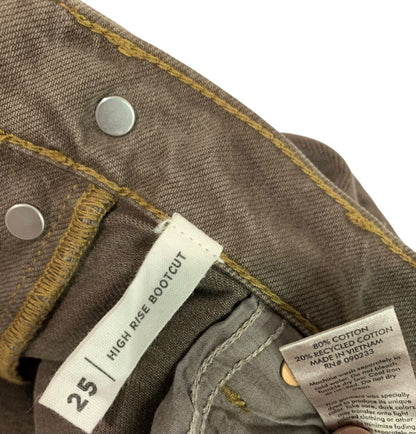 Size 25 PacSun Womens Brown Jeans Buttonfly Hi Rise Bootcut Denim