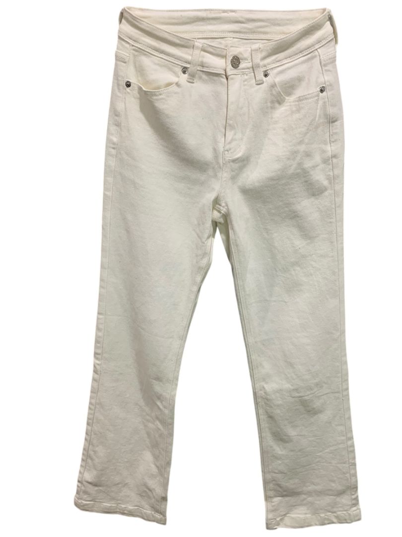 Size 2 Womens White Flare Leg Denim Jeans Stretch Cotton 31" Inseam