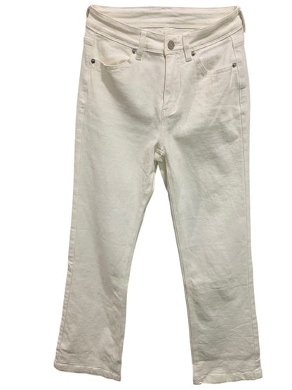 Size 2 Womens White Flare Leg Denim Jeans Stretch Cotton 31" Inseam
