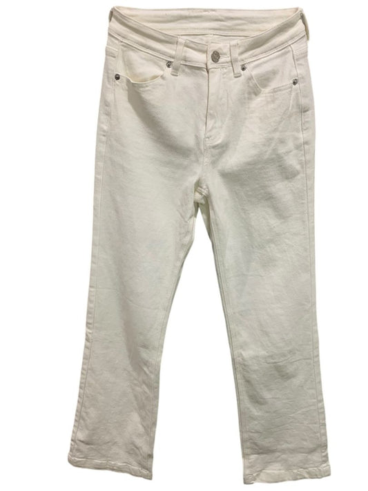 Size 2 Womens White Flare Leg Denim Jeans Stretch Cotton 31" Inseam