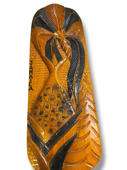 Vintage Wooden Souvenir Jamaica Hand Carved Wall Hanging Palm 23" x 8'