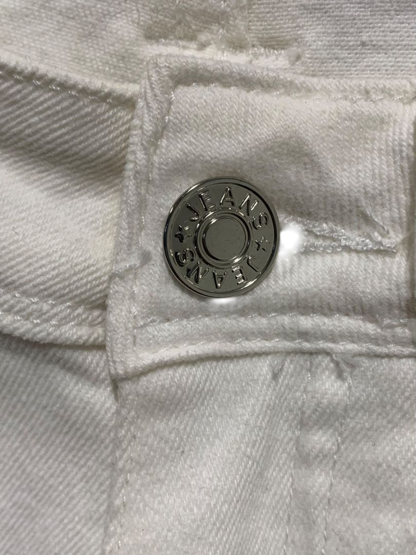 Size 2 Womens White Flare Leg Denim Jeans Stretch Cotton 31" Inseam