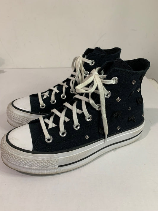 Size 7 Converse Womens All Star Lift Platform Sneakers Bows & Studs Black A14531C