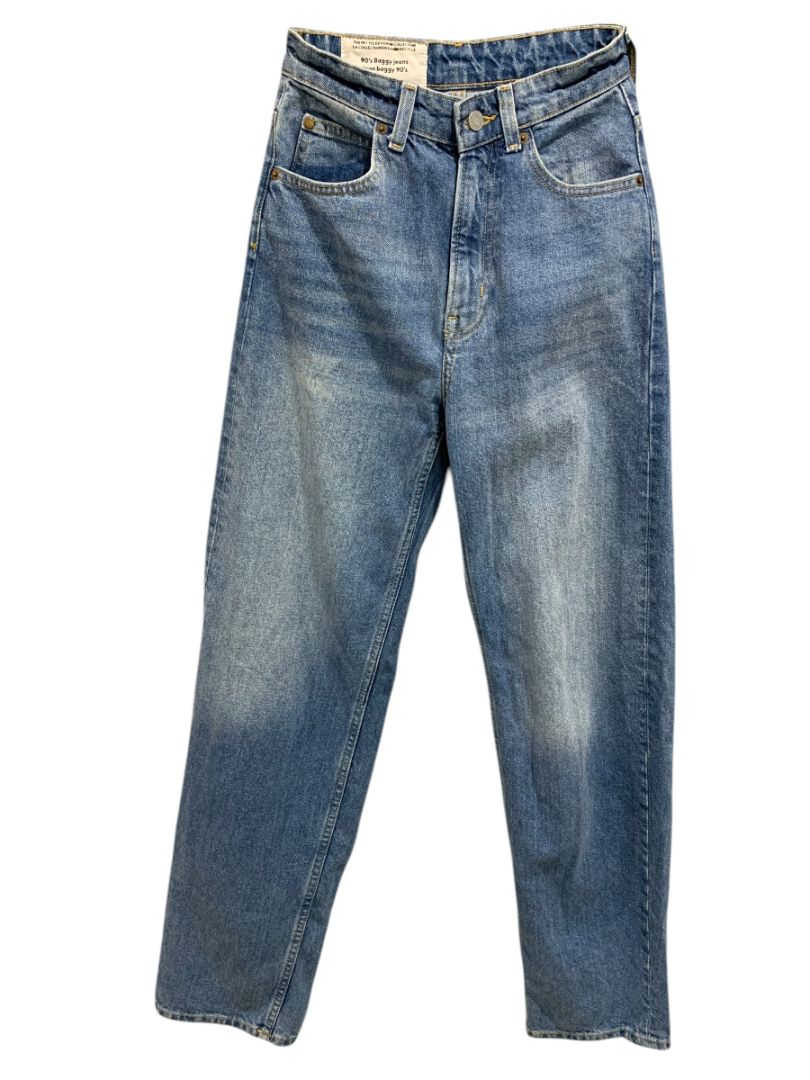 Size 0 H&M Womens 90s Baggy Jeans The Recycled Denim Collection 32" Inseam