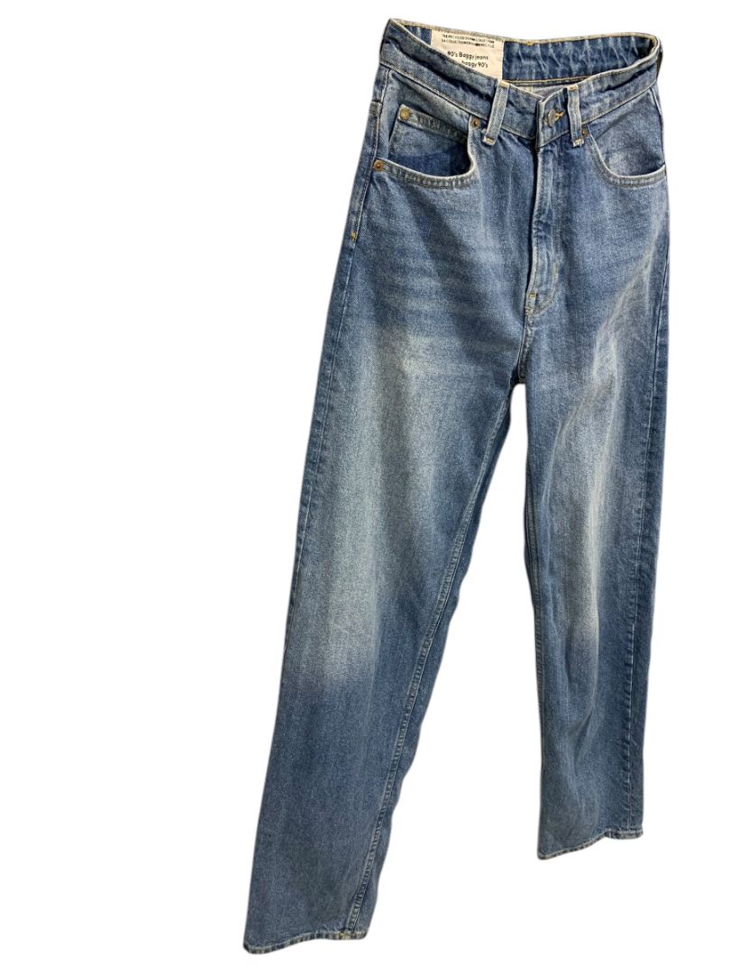 Size 0 H&M Womens 90s Baggy Jeans The Recycled Denim Collection 32" Inseam
