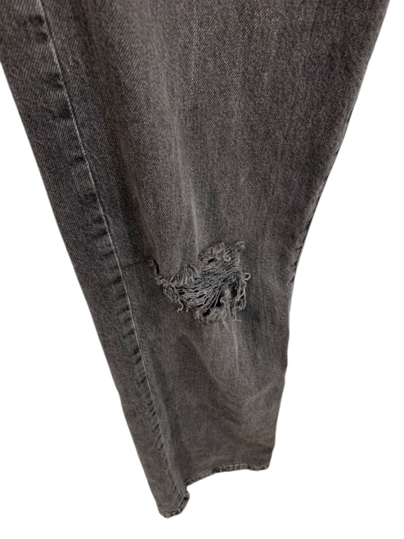 Size 00 (23) Garage Denim Womens Black Wide Leg Jeans Distressed