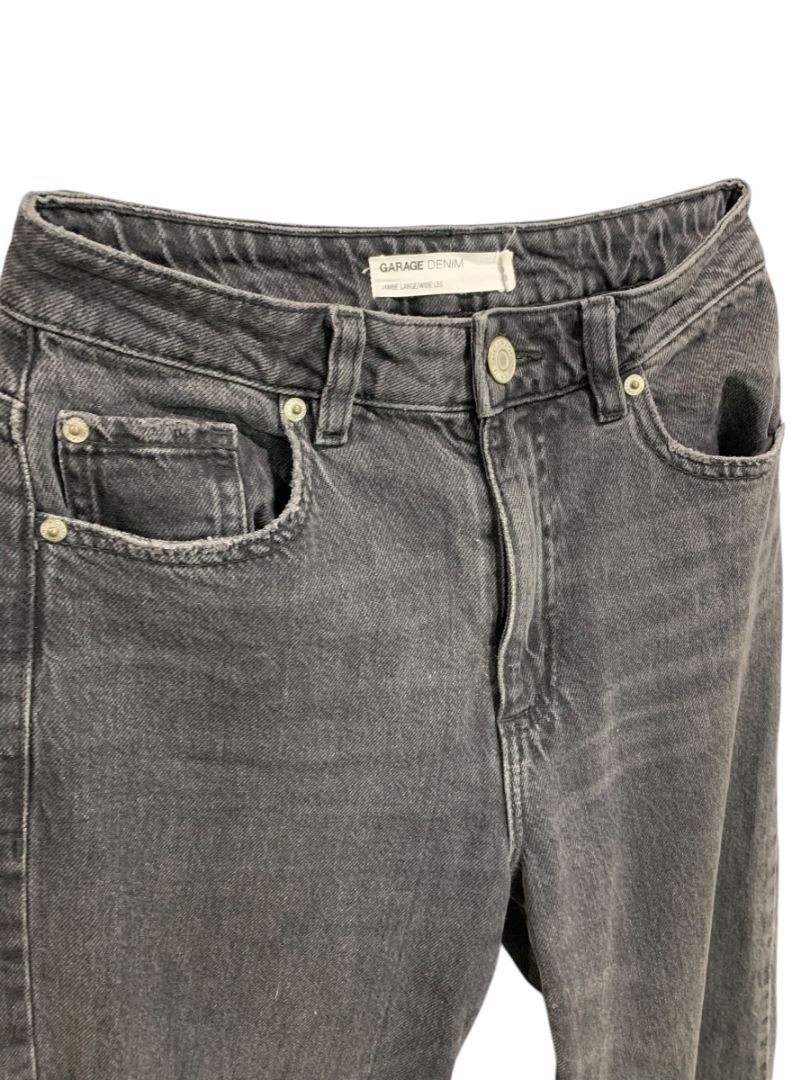 Size 00 (23) Garage Denim Womens Black Wide Leg Jeans Distressed
