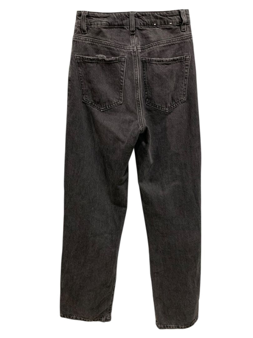 Size 00 (23) Garage Denim Womens Black Wide Leg Jeans Distressed