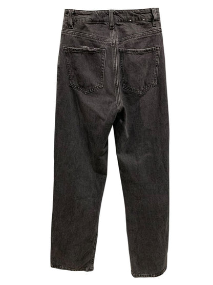 Size 00 (23) Garage Denim Womens Black Wide Leg Jeans Distressed