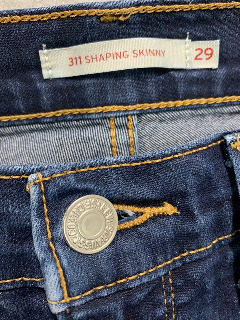 Size 29 Levis Womens 311 Shaping Skinny Jeans Stretch Denim Dark Blue