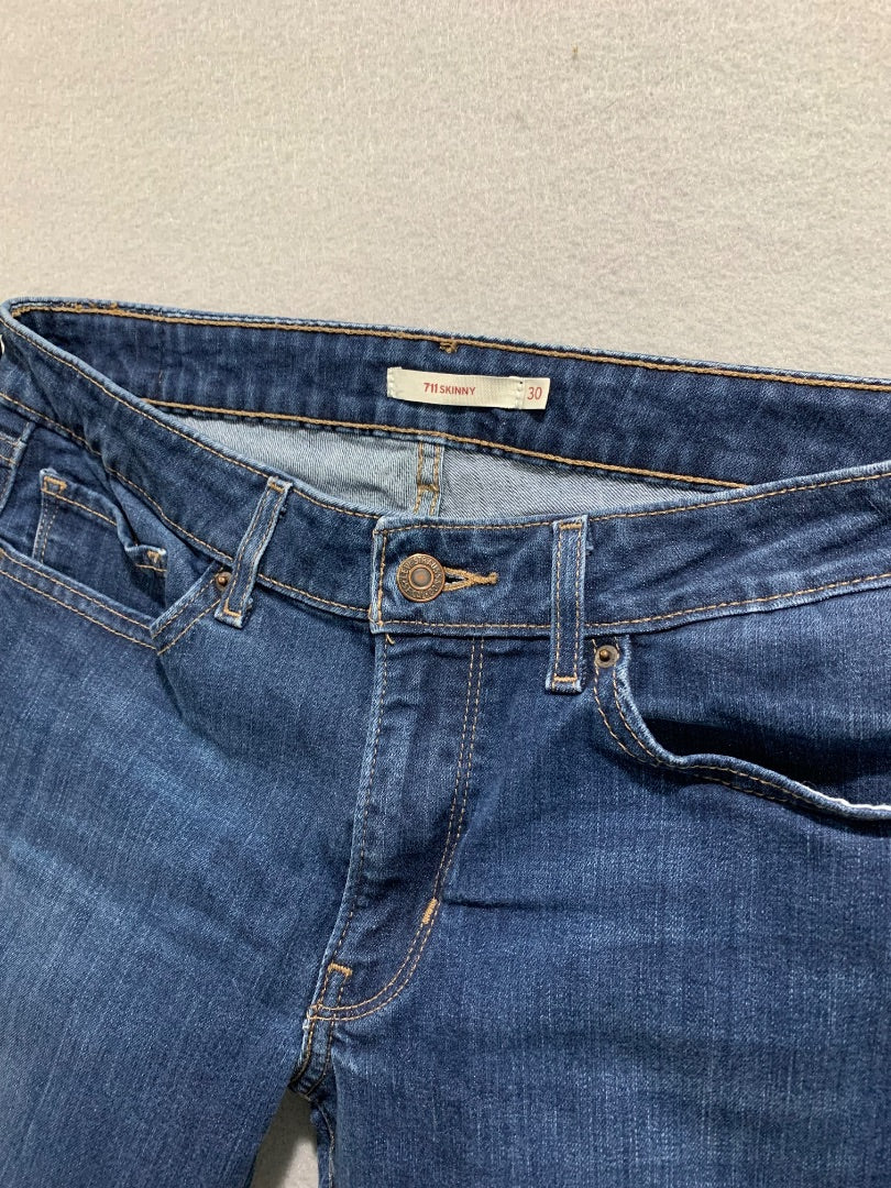 Size 30 Levis Womens 711 Skinny Jeans Stretch Denim