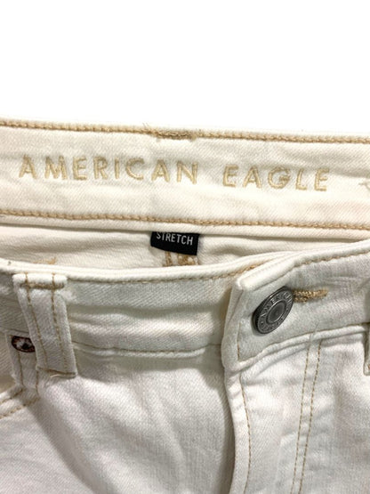 Size 0 American Eagle Womens White Stretch Jeans Distressed Denim