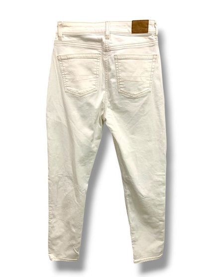Size 0 American Eagle Womens White Stretch Jeans Distressed Denim