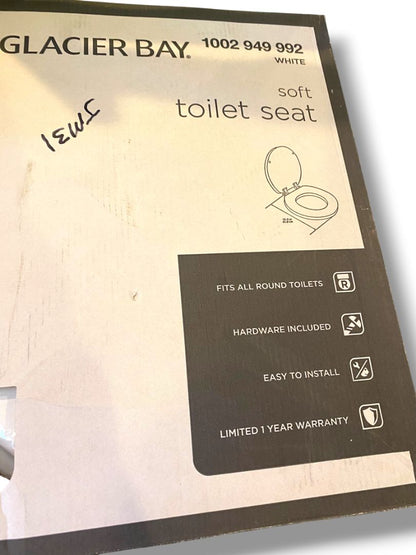Glacier Bay New in Box Round White Soft Toilet Seat 1002 949 992