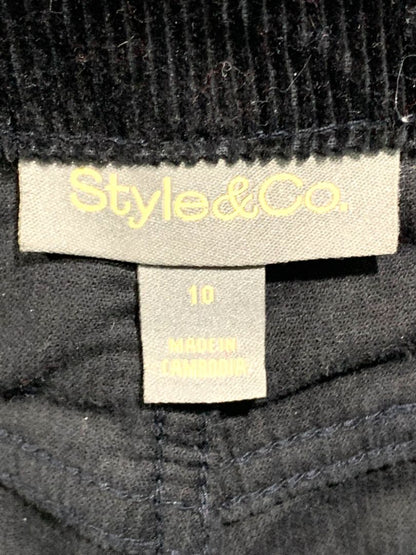 Size 10 Style & Co Womens Black Corduroy Pants 31" Inseam