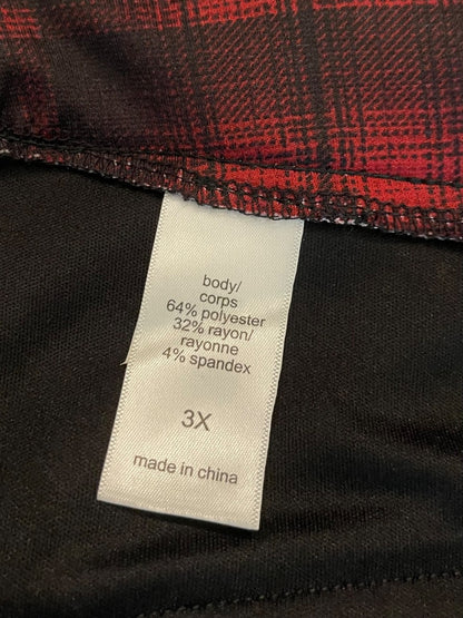3X Maurices Stretch Plaid Skirt Pockets Red & Black New