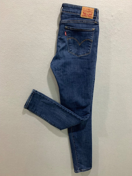 Size 29 Levis Womens 711 Skinny Jeans Stretch Denim Dark Blue