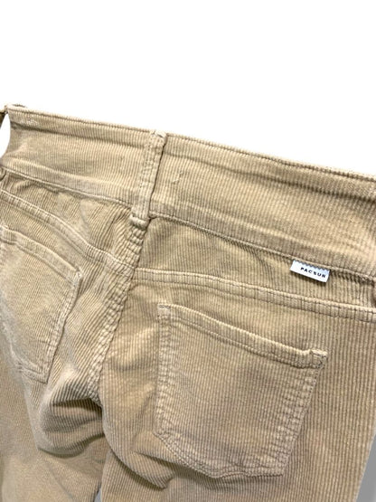 Size 25 PacSun Womens Tan Corduroy Low Rise Boot Cut Pants Stretch