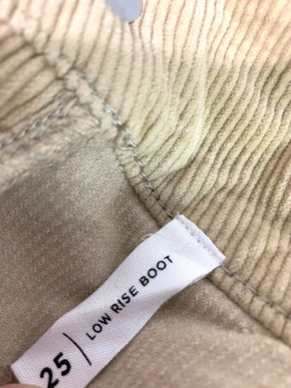 Size 25 PacSun Womens Tan Corduroy Low Rise Boot Cut Pants Stretch
