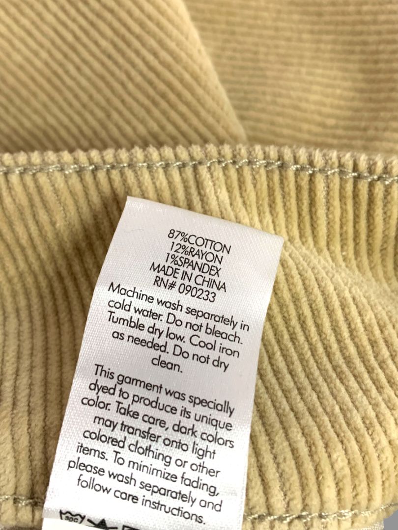 Size 25 PacSun Womens Tan Corduroy Low Rise Boot Cut Pants Stretch