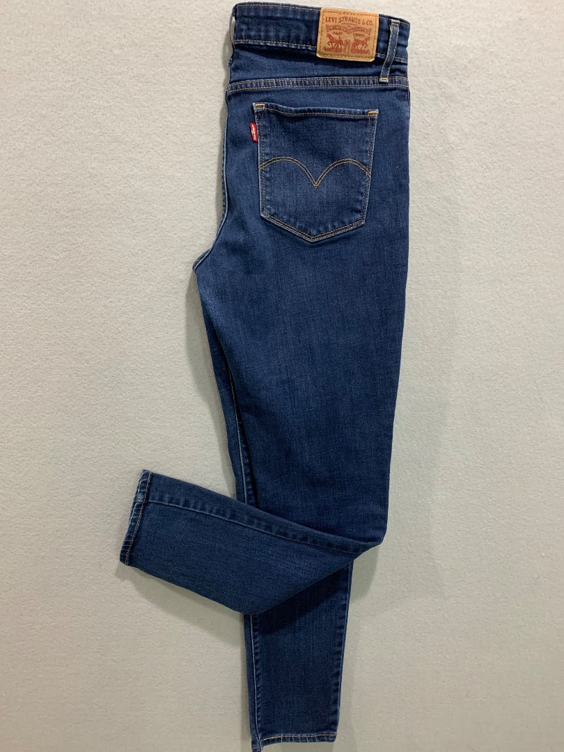 Size 30 Levis Womens 711 Skinny Jeans Dark Blue Stretch Denim