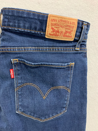 Size 30 Levis Womens 711 Skinny Jeans Dark Blue Stretch Denim