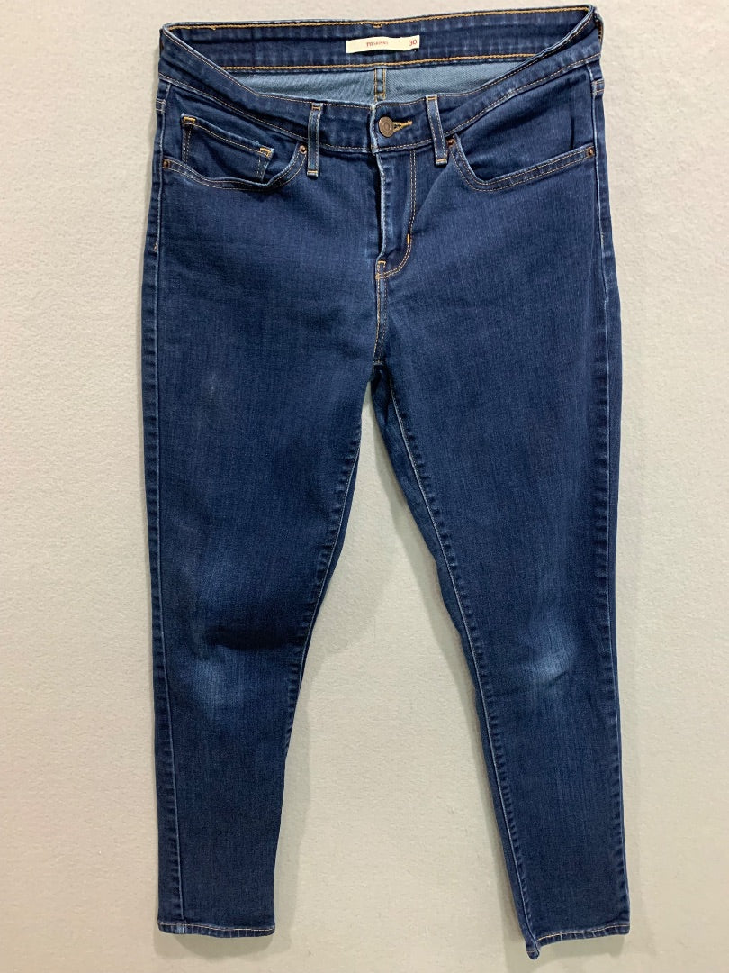 Size 30 Levis Womens 711 Skinny Jeans Dark Blue Stretch Denim