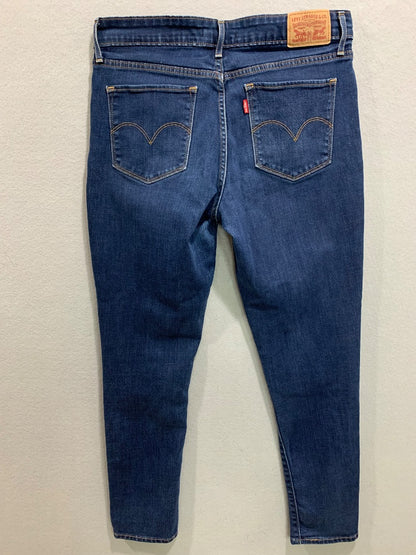 Size 30 Levis Womens 711 Skinny Jeans Dark Blue Stretch Denim