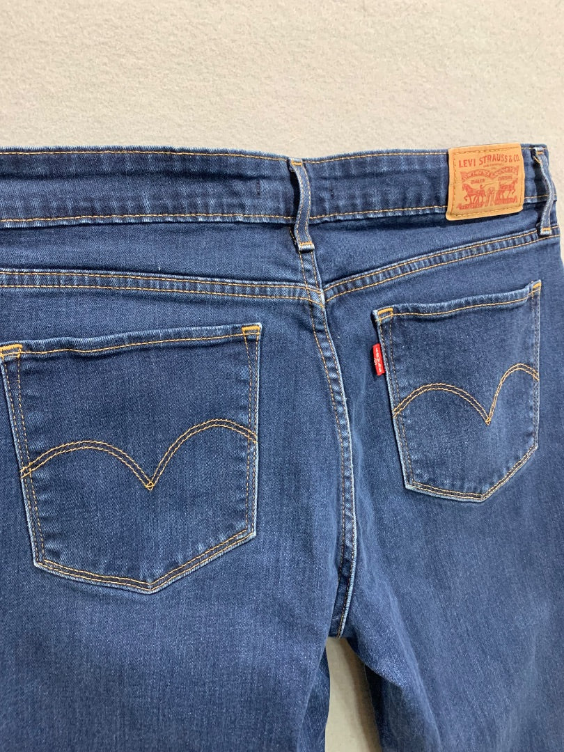 Size 30 Levis Womens 711 Skinny Jeans Dark Blue Stretch Denim
