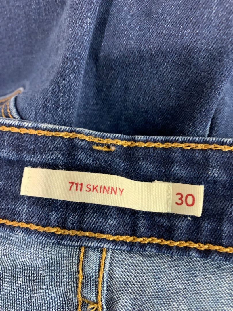 Size 30 Levis Womens 711 Skinny Jeans Dark Blue Stretch Denim