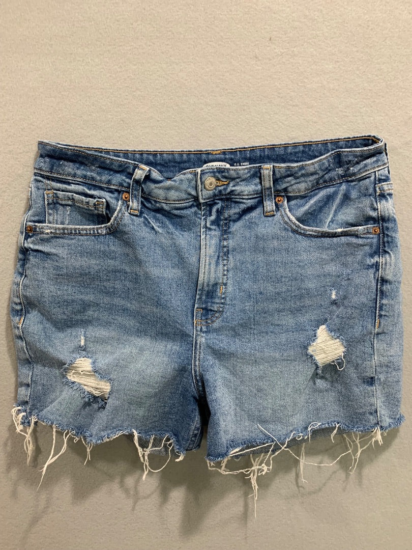 Size 14 Old Navy Womens O.G. Short Jean Distresssed High Rise Denim Shorts