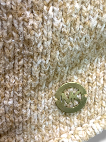 Medium Michael Kors Womens Tan Marled Knit Turtleneck Sweater