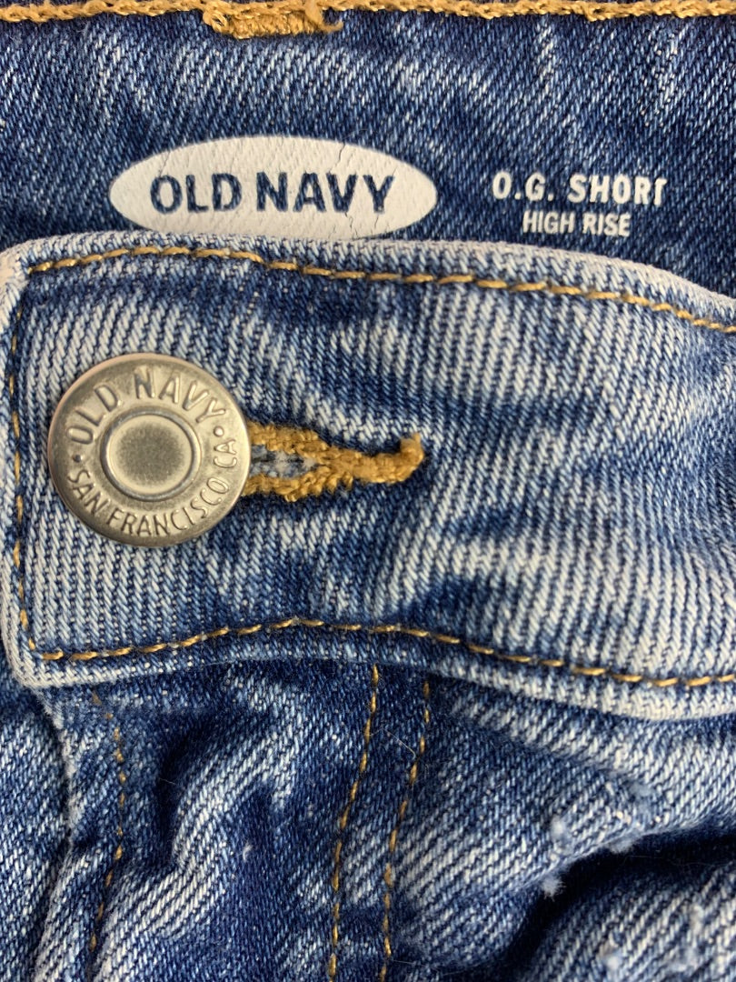 Size 14 Old Navy Womens O.G. Short Jean Distresssed High Rise Denim Shorts