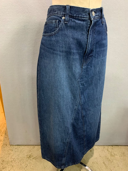 Size 12 Uniqlo Jeans Denim Long Skirt Cotton Pockets 34.5" Length