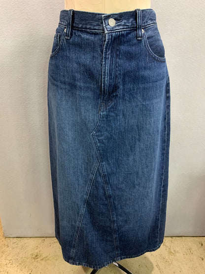 Size 12 Uniqlo Jeans Denim Long Skirt Cotton Pockets 34.5" Length