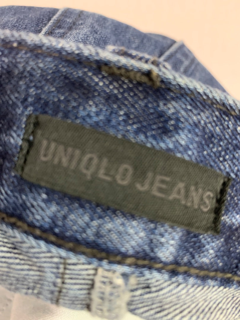 Size 12 Uniqlo Jeans Denim Long Skirt Cotton Pockets 34.5" Length