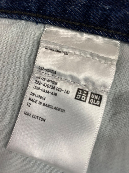 Size 12 Uniqlo Jeans Denim Long Skirt Cotton Pockets 34.5" Length