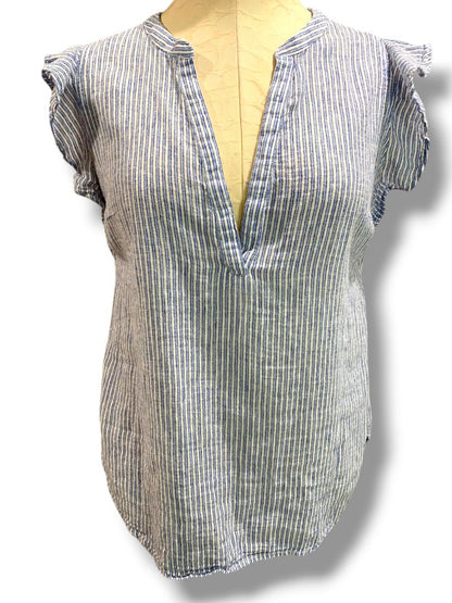 Medium Old Navy Womens Linen Blend Ruffle Sleeve Linen Blend Shirt Blouse