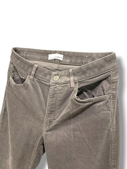 Size 6 (28) Loft Womens Dark Gray Corduroy Pants Curvy Straight