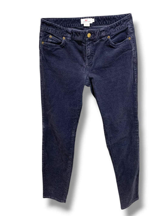 Size 4 Vineyard Vines Womens Navy Blue Corduroy Pants 28" Inseam Tapered