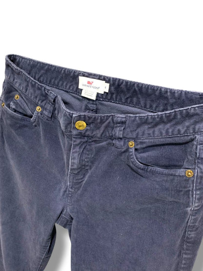 Size 4 Vineyard Vines Womens Navy Blue Corduroy Pants 28" Inseam Tapered