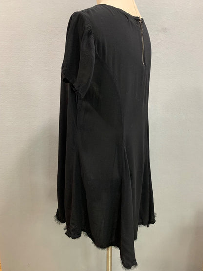 Medium Silence + Noise Womens Black Sheer Short Sleeve Shift Dress